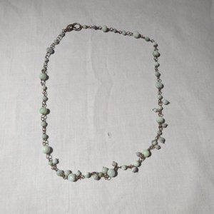 Vintage‎ STERLING & Green Quarts Bobble NECKLACE